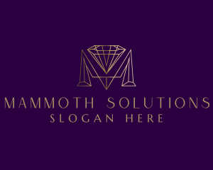 Luxury Diamond Letter M logo design