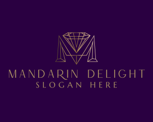 Luxury Diamond Letter M logo design