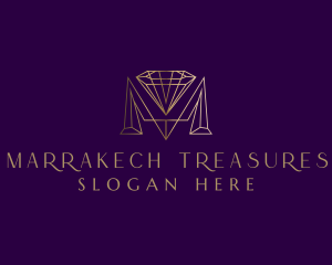 Luxury Diamond Letter M logo design