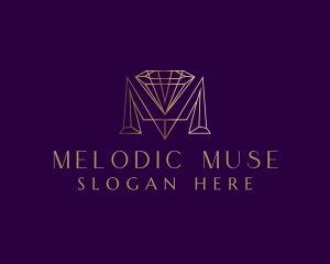 Luxury Diamond Letter M logo design