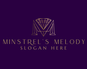 Luxury Diamond Letter M logo design