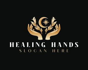 Hand Moon Wellness logo design