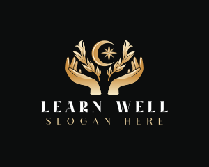 Hand Moon Wellness logo design