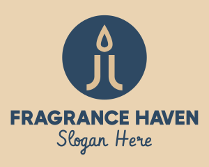 Scented Candle Flame logo design