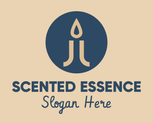 Scented Candle Flame logo design