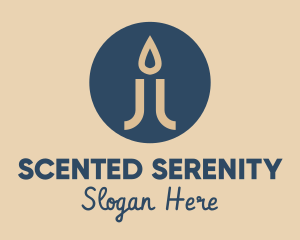 Scented Candle Flame logo design