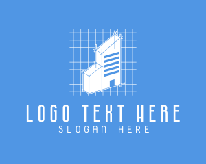 Blue Tower Blueprint logo design