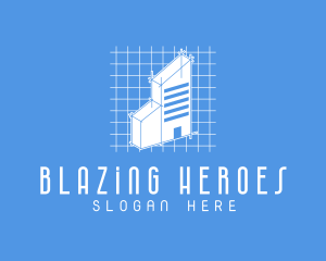 Blue Tower Blueprint logo design