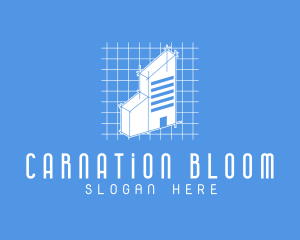 Blue Tower Blueprint logo design