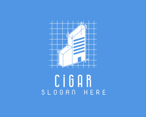 Blue Tower Blueprint logo design