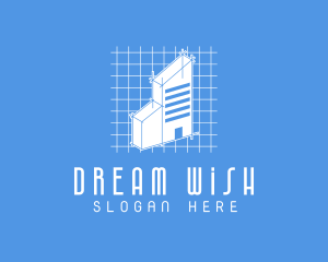 Blue Tower Blueprint logo design