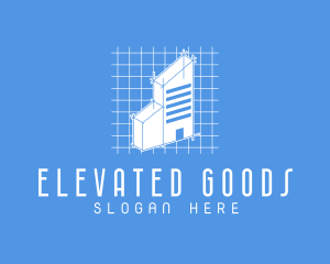 Blue Tower Blueprint logo design