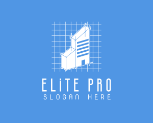 Blue Tower Blueprint logo design