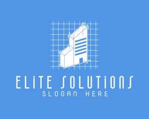 Blue Tower Blueprint logo design