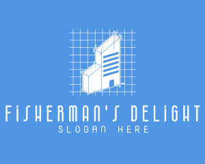 Blue Tower Blueprint logo design