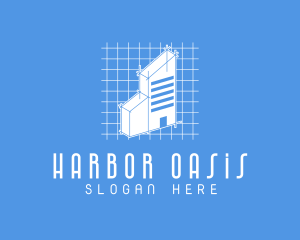 Blue Tower Blueprint logo design