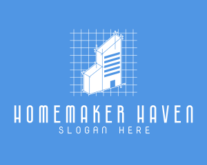 Blue Tower Blueprint logo design