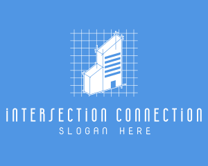 Blue Tower Blueprint logo design