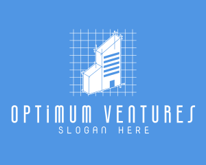 Blue Tower Blueprint logo design