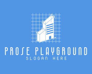 Blue Tower Blueprint logo design