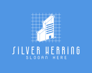 Blue Tower Blueprint logo design