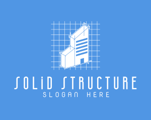 Blue Tower Blueprint logo design