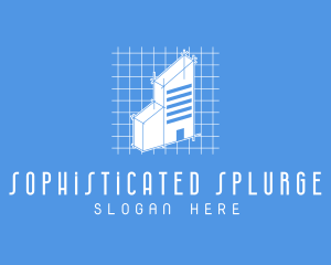 Blue Tower Blueprint logo design