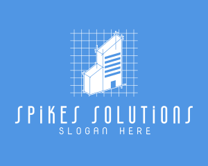 Blue Tower Blueprint logo design