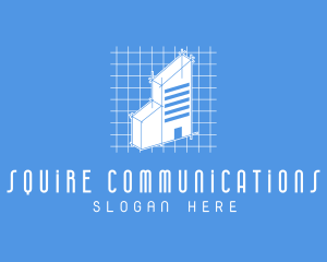 Blue Tower Blueprint logo design