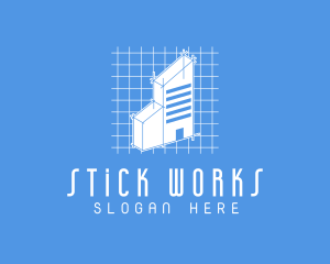 Blue Tower Blueprint logo design