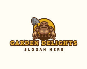 Mud Golem Shovel logo design