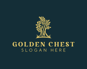 Golden Tree  Plant logo design