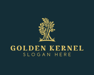 Golden Tree  Plant logo design