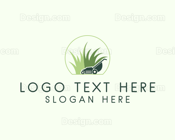 Grass Lawn Mower Logo