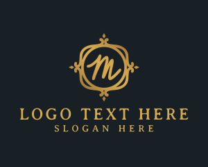 Luxury Gold Letter M logo