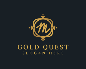 Luxury Gold Letter M logo design