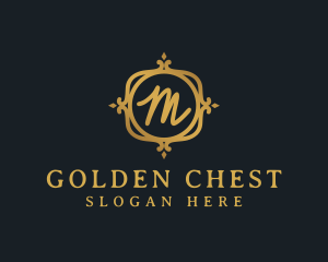 Luxury Gold Letter M logo design