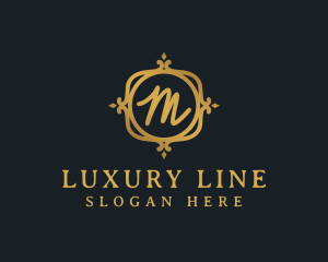 Luxury Gold Letter M logo design