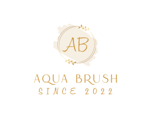 Gold Beauty Wreath Cosmetics logo design