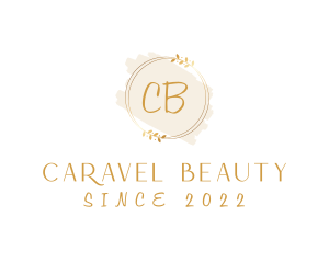 Gold Beauty Wreath Cosmetics logo design