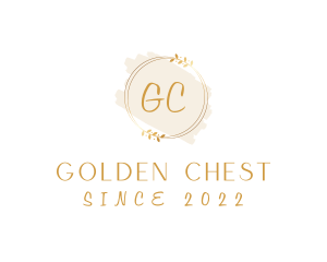 Gold Beauty Wreath Cosmetics logo design