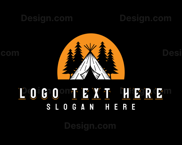 Outdoor Camping Teepee Logo