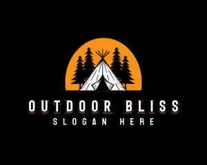 Outdoor Camping Teepee logo design