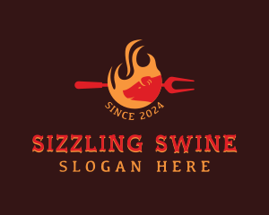 Pork Barbecue Flame logo