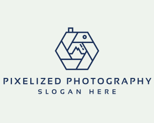 Hexagon Camera Shutter logo design