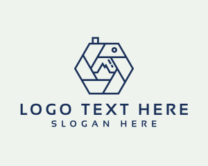 Photojournalist - Hexagon Camera Shutter logo design