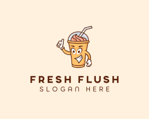 Smoothie Drink Cartoon logo design