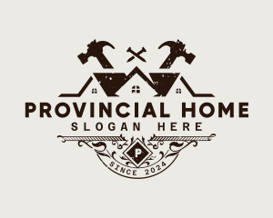 Roofing Construction Home logo design