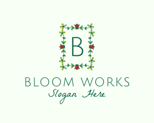 Flower Garden Wreath Florist logo design