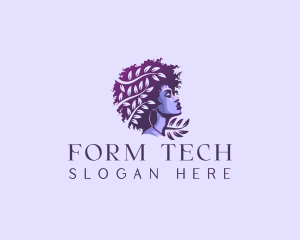 Woman Leaf Afro Logo